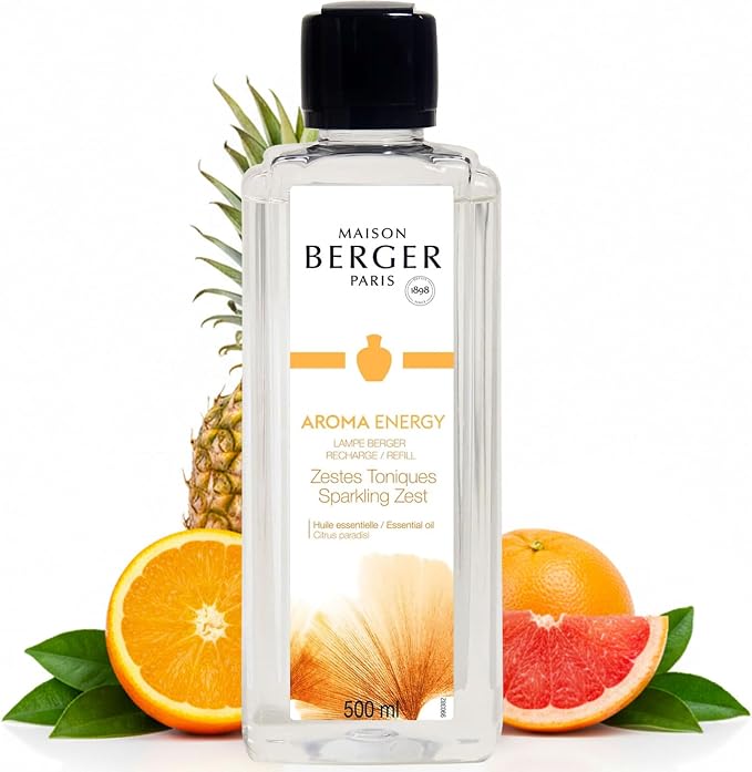 MAISON BERGER Lampe Berger Refill, 500 ml, Sparkling Zest | Catalytic Lamp Fragrance Refill, Helps Neutralize Odors, ~80 h Fragrance Diffusion, Made in France