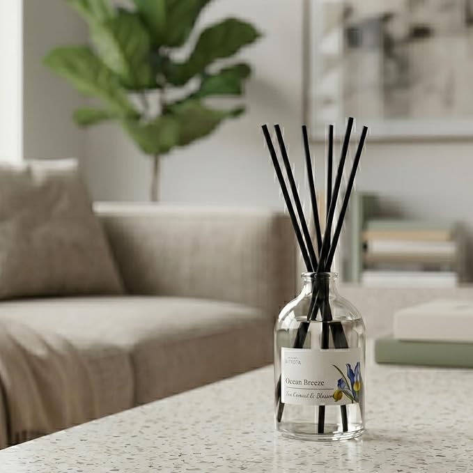 Reed Diffuser Set for Bathroom & Home, Long Lasting Essential Oil Aroma, Glass Bottle Home Fragrance with Sticks, Ideal Gift for Woman