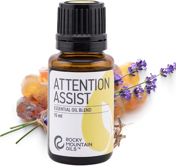 Rocky Mountain Oils Attention Assist Essential Oil Blend with Essential Oils - Energizing Essential Oil for Focus - 15ml, Best for Essential Oil Diffuser