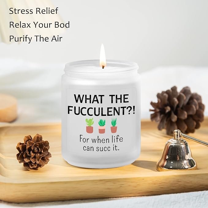 Funny Gifts for Women, Men- Birthday Gift for Best Friends, Her, Him, Girlfriend, Sister, Plant Lover- Unique Christmas & Valentines Day Present - Lavender Candles