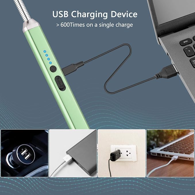 MEIRUBY Electric Candle Lighter, Valentine's Day Gifts for Women Mom Men Wife, USB Arc Rechargeable Windproof Long Lighter for Candle BBQ Birthday Housewarming Gift Idals