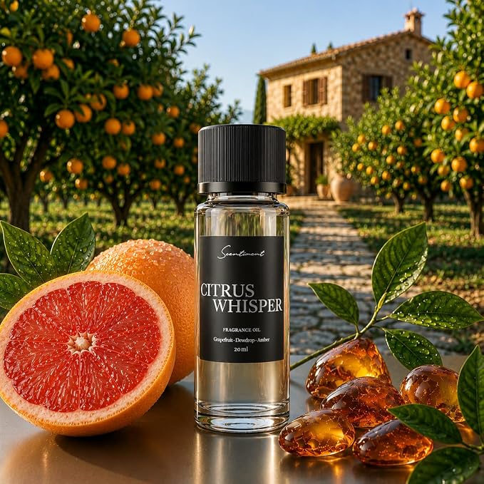Scentiment Citrus Whisper Diffuser Oil - Premium Hotel Scent with Notes of Grapefruit, Dewdrop & Warm Amber Home Scent, Hotel Fragrance Oil Diffuser Refill - 0.68 fl oz (20 mL)