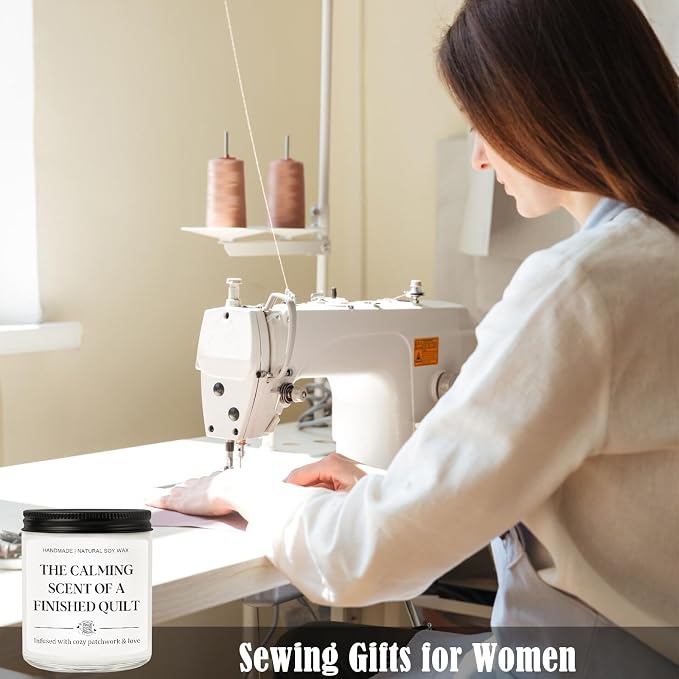 Sewing Gifts for Women, Cool Gifts for Quilters Women, Girl, Grandma, Friends, Unique Gift for Sewing Lovers, Birthday Thanksgiving Christmas Gift for Quilter, Soy Wax Lavender Scented Candle