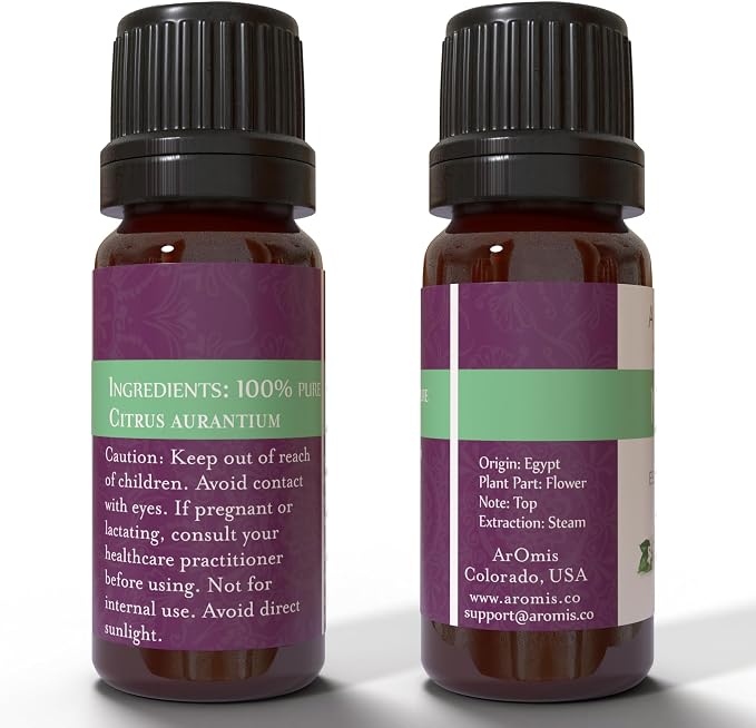 ArOmis Neroli Essential Oil - 100% Pure Therapeutic Grade - Undiluted, Premium Oil - 150 Micron Filtered, Perfect for Aromatherapy Diffusers (10ml / .34 fl oz)