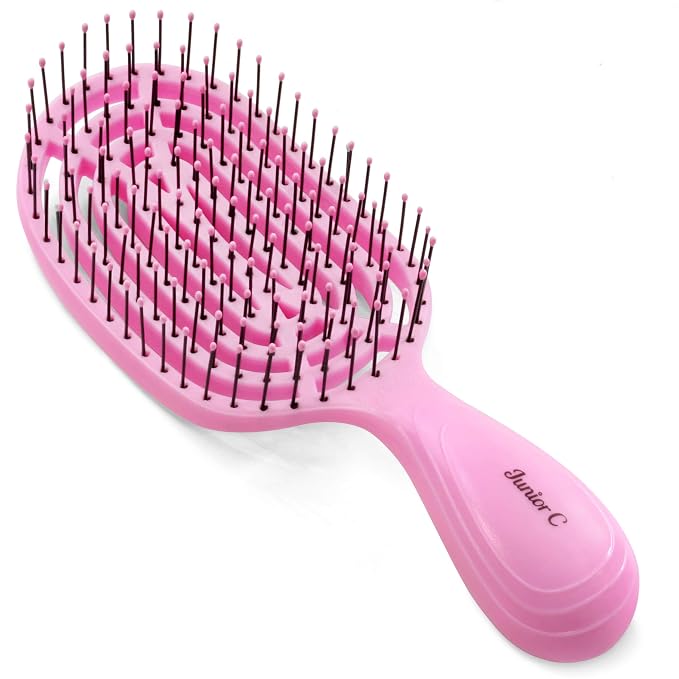 NuWay® U.S. Patented Vented Junior C® for All Hair Types is Hair Dryer Safe (Baby Pink)