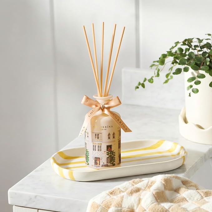 Reed Diffuser for Home - Fresh Air 6.76 fl oz Diffuser with Sticks, Home Fragrance for Bathroom Shelf Decor, Bedroom & Guest Room