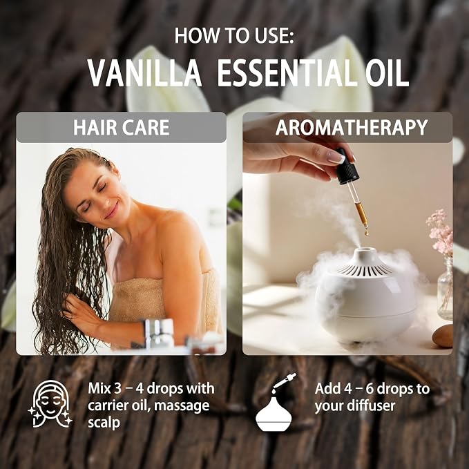 Vanilla Essential Oil, Vanilla Fragrance Oil for Diffuser, Massage, Humidifier, DIY Candle, Soap Making, Home, Bath, Yoga - 4 fl oz (120ml) - ZODION Essential Oils