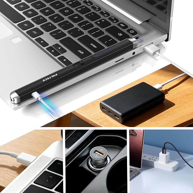 Upgraded Electric Lighter, USB C Rechargeable Flameless Plasma Arc Lighters with LED Display, Windproof Candle Lighter for BBQ Camping Kitchen, Safety Lock, for Men Women (Black)