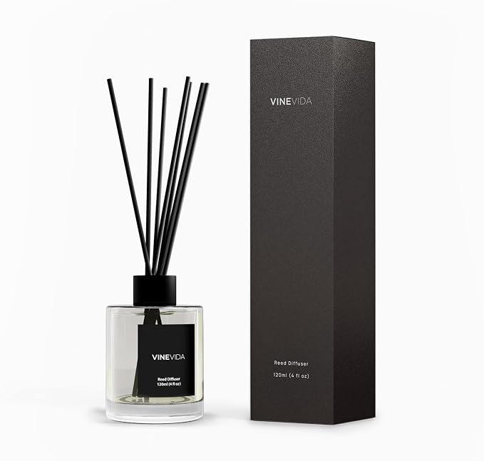 VINEVIDA Prime Reed Diffuser for Home & Bathroom | Long-Lasting Scent Sticks Set | Oil Stick Diffuser | Bathroom Scent - Room Fragrance No. 1002 - Inspired by: Black and Velvet