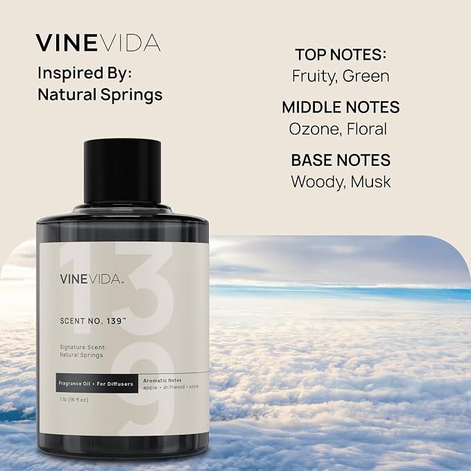 VINEVIDA [16 Oz] Inspired by: Natural Springs; Diffuser Oil Refill | Premium Scent Diffuser Oil for Home | Non-Toxic Fragrance