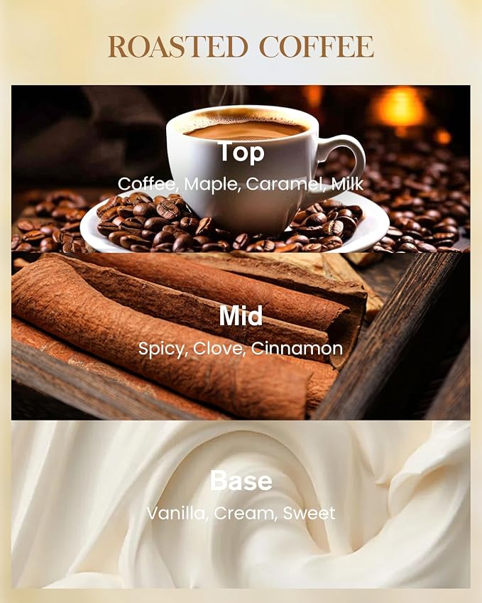 M&SENSE Roasted Coffee Soy Candle, 14.1oz 60H Long Lasting, Aromatherapy Candle for Home Office Focus Home Fragrance Housewarming Gifts