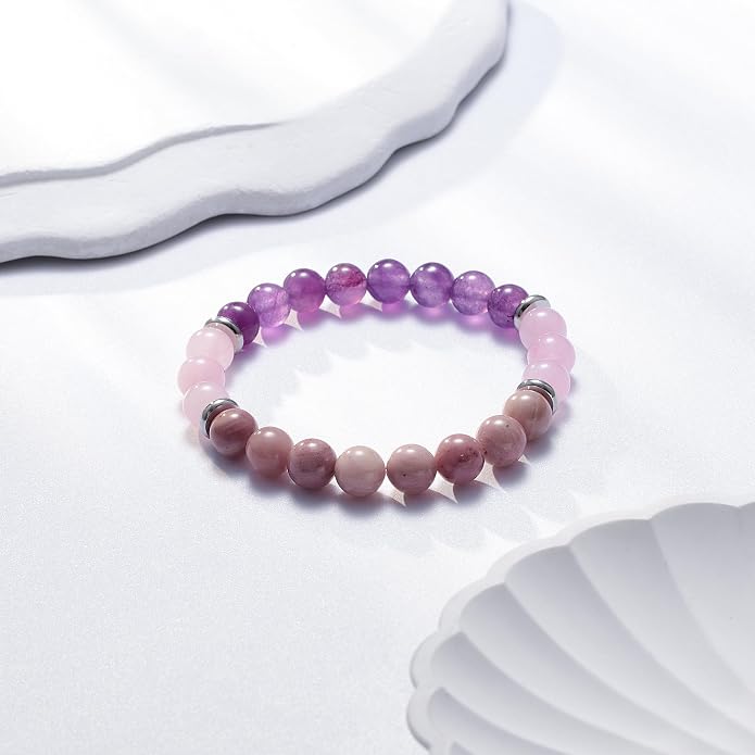 Healing Bracelets for Women, Anti Anxiety Yoga Beads Stress Relief Healing Thoughts Bracelets Relaxation Gift Aromatherapy Essential Oil Diffuser Lava Bracelet Gifts for Women