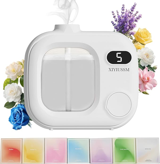 Waterless Essential Oil Diffuser Portable Cordless Aromatherapy Scent Machine for Home Office Car Large Room Battery Powered Ultrasonic Diffuser with 5 Mist Modes for Bedroom Classroom Travel