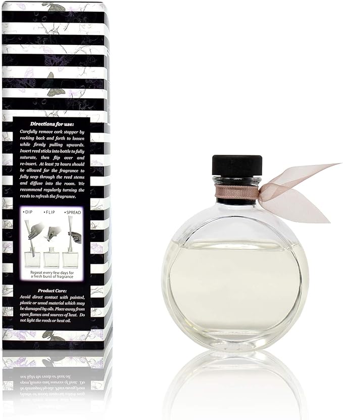 Reed Diffuser Set, Smoked Vanilla Scented Oil Diffuser with Sticks, Home Fragrance Accessories for Bathroom Shelf Decor, Aroma Diffusers for Home or Office Fall Decor, USA Made