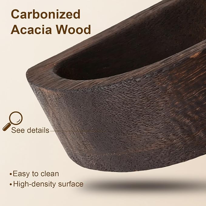 Carbonized Acacia Wood Sauna Aromatherapy Bowl, Sauna Oil Cup Sauna Oil Holder Essential Oil Fragrance Diffuser Bowl for Home Sauna and Steam Sauna, Easy-Clean Slow-Release Sauna Accessories