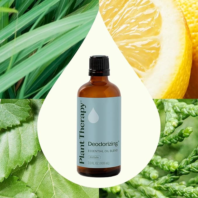 Plant Therapy Deodorizing Essential Oil Blend, 100 mL (3.3 oz), Made with 100% Pure Essential Oils, Undiluted, Perfect for Essential Oil Diffusers and Freshening A Room