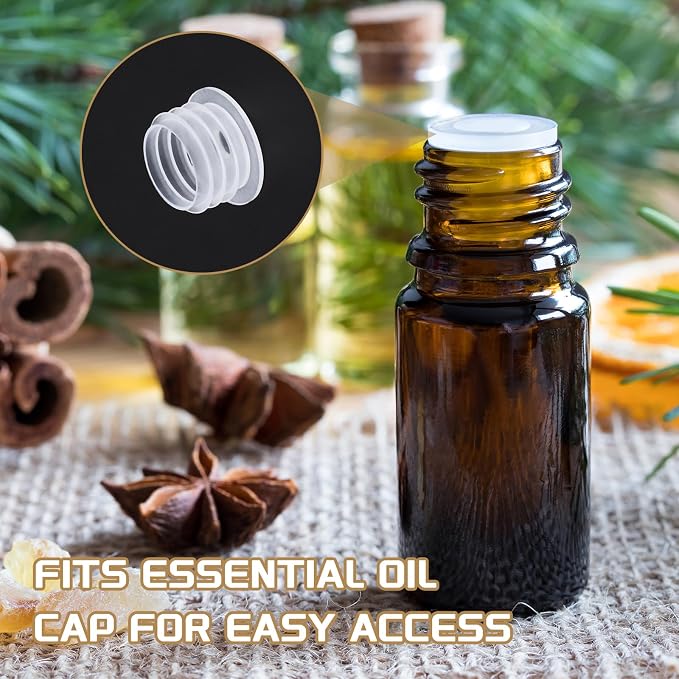 PATIKIL Bottle Adapter 0.59"/15mm Press in Plugs Clear 25Pcs, 0.17" Hole | for Oral Dispenser Liquid Oil Plastic Glass Bottles Stopper