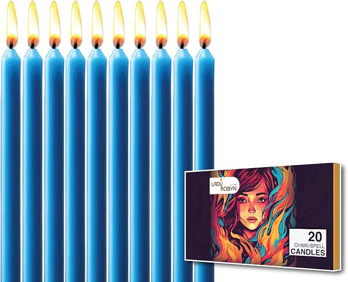 Set of 20 Solid Color Taper Candles – 4-Inch Dripless Paraffin Wax Candles with Cotton Wick – Ideal for Weddings, Shabbat, Holiday & Home Decor, Gift Set (Sky Blue)