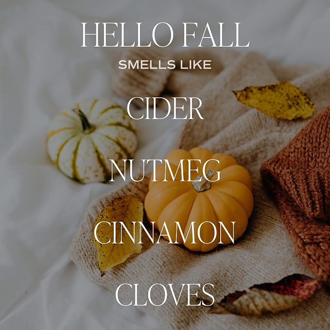Sweet Water Decor Hello Fall Reed Diffuser Set - Hot Cider, Cinnamon, Cloves, Apple, and Nutmeg Fall Scented Diffuser - Scent Diffusers for Home, Fall Home Decor Long Lasting Fragrance Made in the USA