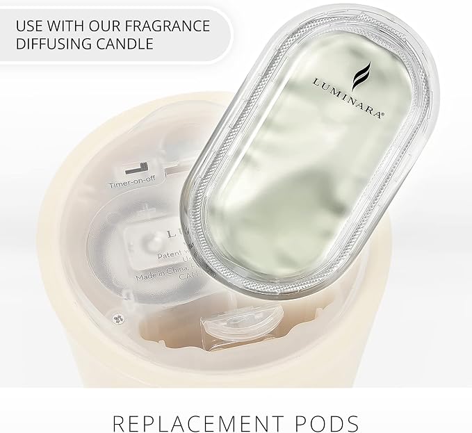 Luminara Fragrance Diffusing Pods, Set of 3 (Sea Mineral Mist), Natural Home Scent Refills, Air Purifying Reed Diffuser Alternative for Room Ambiance