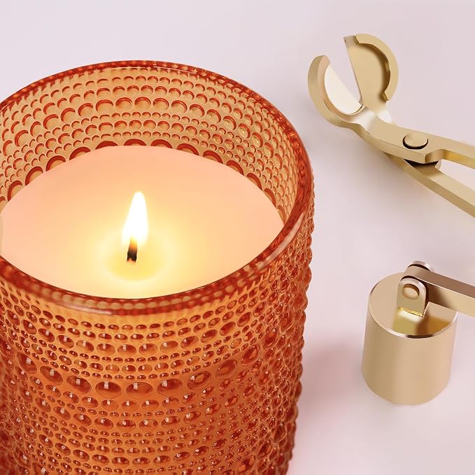 DARJEN Pumpkin Candles for Home- 6.3oz 42H Natural Soy Wax Aromatherapy Jar Candle with Strong Scent, Decorative Aesthetic Candles for Entryway, Living Room, Fall Obsession, Luxury Gift