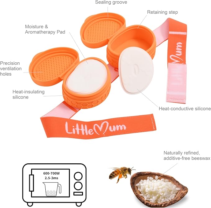 LittleMum Warm Eye Compress for Dry Eyes, Microwavable Reusable Eye Mask with Long-Lasting Beeswax Heat, Soft Silicone Eye Mask for MGD, Eye Fatigue & Relaxation