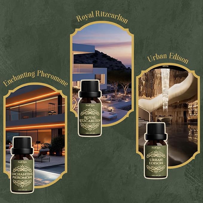 Soulorigin Hotel Diffuser Oils Gift Set, Hotel Collection Fragrance Oil, Luxury Scent Essential Oils Set for Diffuser Home, Inspired by The Four Season and More Scents, Gift for Women and Men