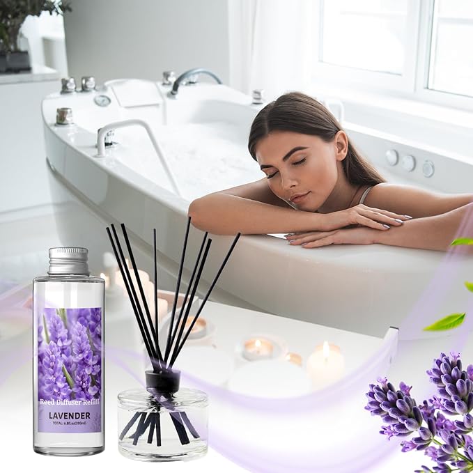 SCENTORINI Reed Diffuser Oil Refill, Lavender Diffuser Oil 6.76 Fl Oz, Natural Scented Essential Oil Refill Long Lasting Summer Home Fragrance for Room Spa Aromatherapy Bathroom Home Decor