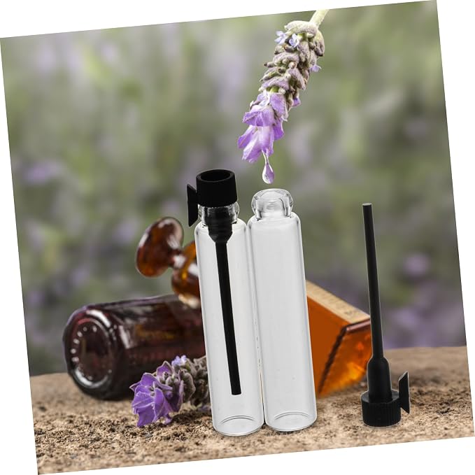 Ipetboom 50pcs Portable Essential Oil Glass Bottles Mini Travel Vials for Aromatherapy Diy Fragrances and Storage Reusable Containers for Home and Travel