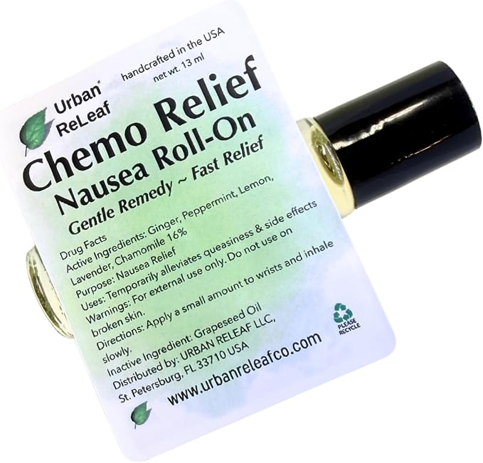 Urban ReLeaf Chemo Relief Nausea Roll-On | Gentle Remedy, Fast Relief, Soothing Aromatherapy, Upset Stomach & Side Effects, Natural Essential Oils