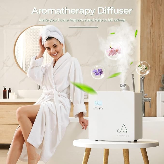 2025 Upgraded 3500 Sq.Ft Smart Scent Diffuser - HVAC System, Whole House Aroma & Hotel Collection Diffuser, Waterless Essential Oil Diffuser for Home Large Room, Cold Air Tech, 600mL (Pure White)