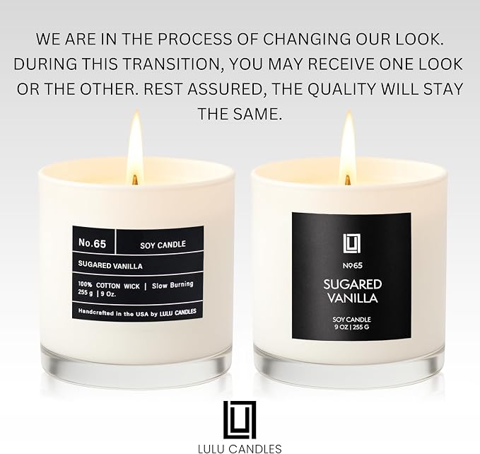 Lulu Candles | Sugared Vanilla | Luxury Scented Soy Jar Candle | Hand Poured in The USA | Highly Scented & Long Lasting- 9 Oz.