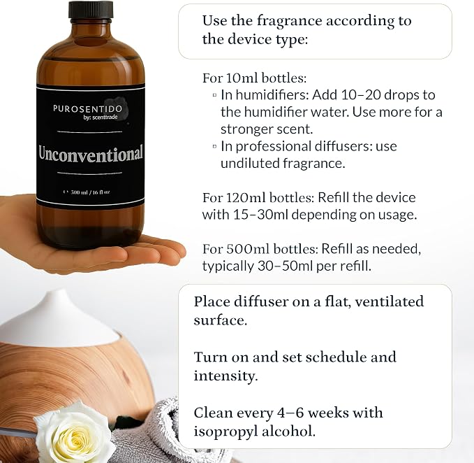 PuroSentido Unconventional Aroma Oil (10 ml) - Luxury Fragrance Oil for Diffusers and Humidifiers, Mint, Lavender, Cinnamon & Vanilla Home, Hotel & Spa Scent