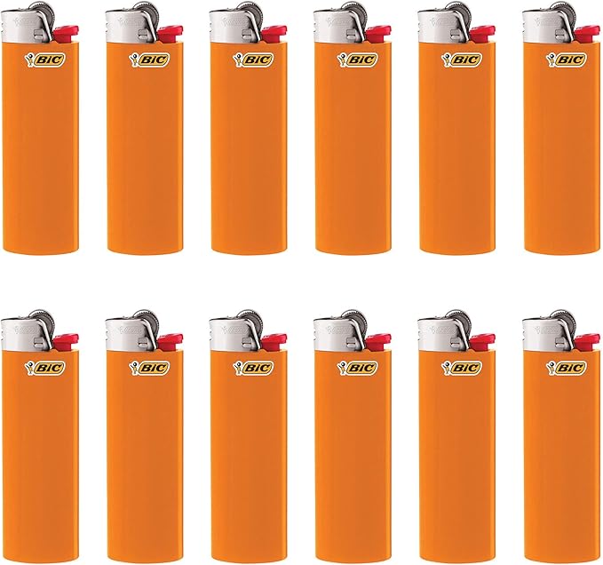 BIC Classic Maxi Pocket Lighter, Orange, 12-Pack (Packaging May Vary)