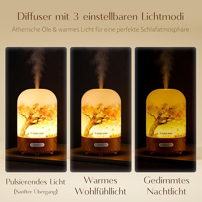 Essential Oil Diffuser, Hand Blown Glass Aromatherapy Diffuser, Ultrasonic Cool Mist Scent Aroma Humidifier, Diffuser Oil Machine Whisper Quiet with Auto Shut-Off for Home Bedroom Office(<25dB)