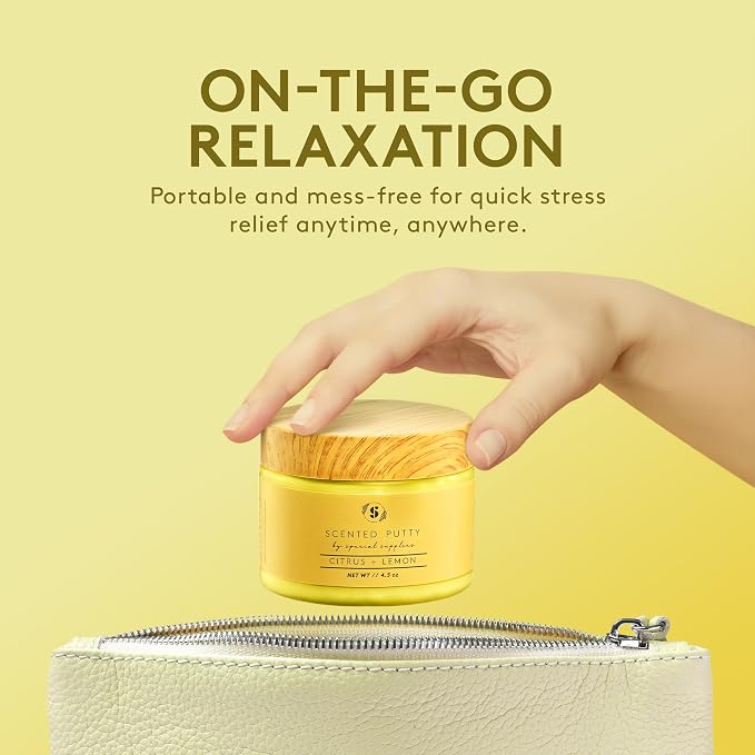 Special Supplies Scented Therapy Putty Dough - Infused with Pure Essential Oils for Aromatherapy and Meditation- Relaxation Gifts for Kids and Adults - Non-Stick (Citrus + Lemon (4.5 oz))