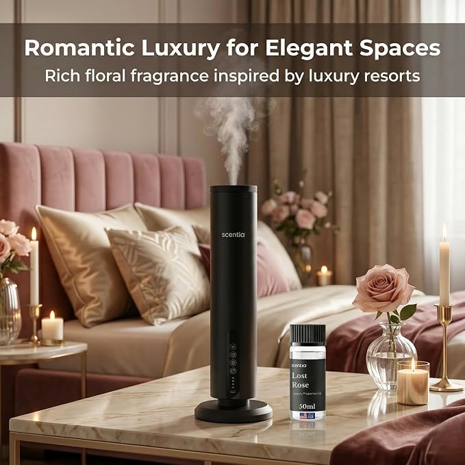 Scentia Lost Rose Hotel Scent Diffuser Oil – Luxury Fragrance Inspired by Fairmont – 50 mL – Rose, Oud Wood & Clove Essential Oil Blend for Home, Office & Aromatherapy Diffusers, Made in USA