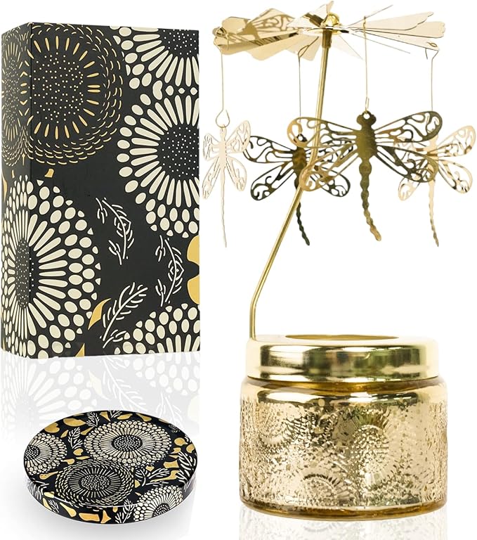 Dragonfly Candle Birthday Gifts for Best Friends,Rotating Scented Candles Funny Gifts for Women,Her, Wife,Home Decor,Scented Candle with Gift Box