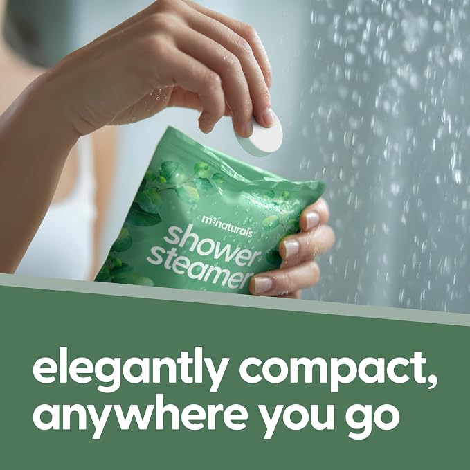 Eucalyptus Aromatherapy Shower Steamers – Supports Sinus Relief, Relaxation, Sleep, and Post-Workout Recovery – 14 Individually Wrapped Essential Oil Tablets by M3