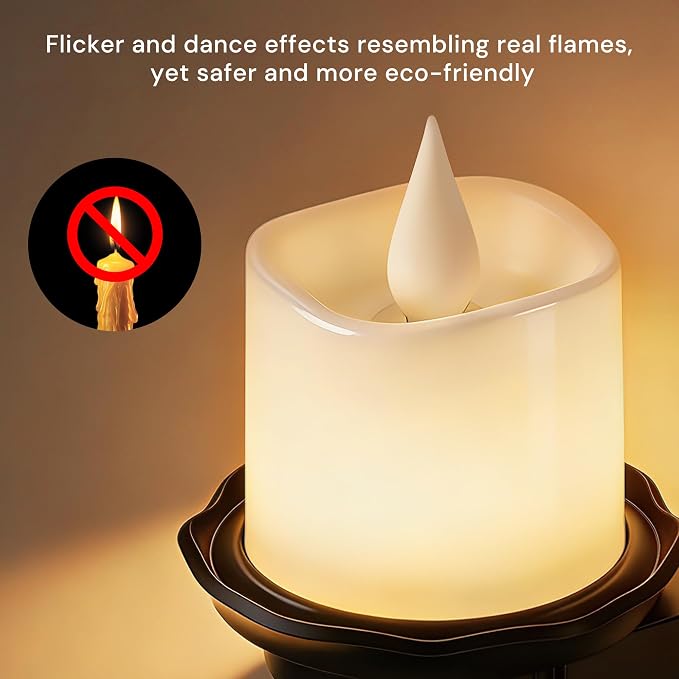 L LOHAS LED Flameless Candle Night Light, Flicker Night Lights Plug into Wall 2 Pack, Soft White Candle Nightlight with Light Sensor, Dimmable LED Flickering Nightlights for Kids Hallway Bathroom