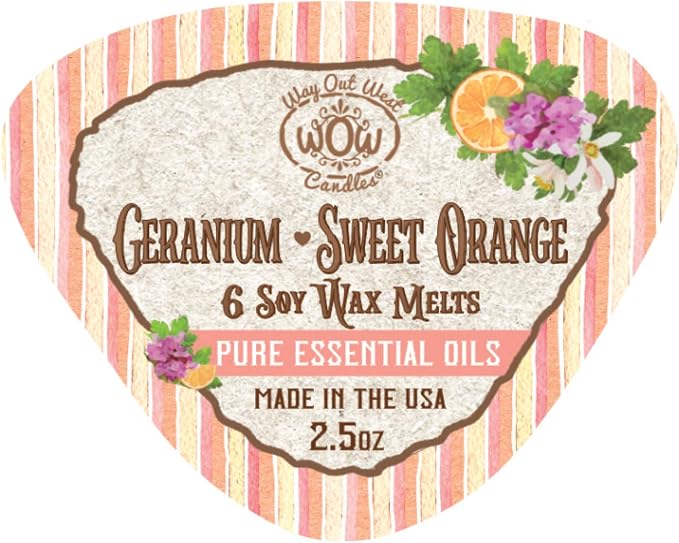 Scented Wax Melts - Highly Fragrant Air Freshener - 4 Pack Assorted Set of 6 Melt Cubes (4, Lemongrass-Lavender & Geranium Sweet Orange)