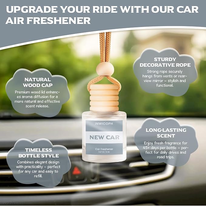Car Air Freshener Diffuser Hanging, New Car Fragrance Oil
