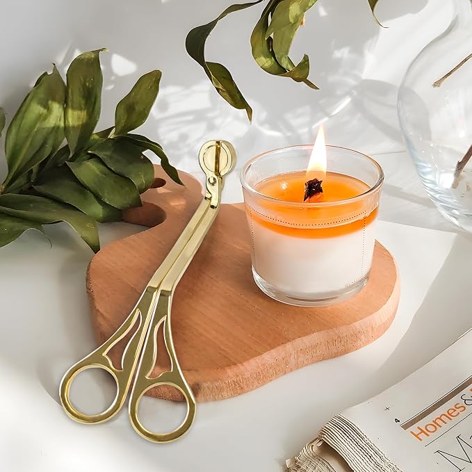 Candle Wick Trimmer, Wick Cutter Scissor Reaches, Deep Into Prevent Soot Buildup Candle Accessories (Gold)