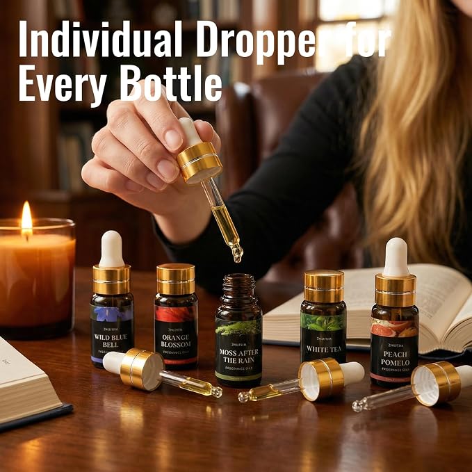 36 Pcs Fragrance Oil Set for Diffusers, Humidifiers, Skin Care, Massage, Premium Fragrance Oil, Gift for Friend, DIY Candle and Soap Making(36 * 5ML)