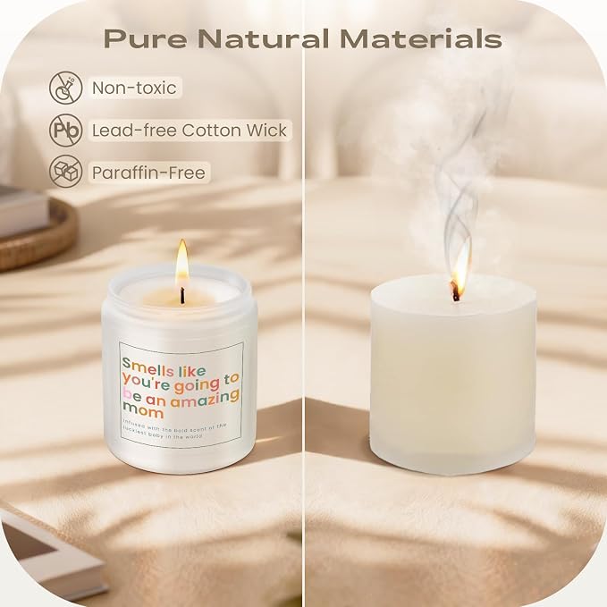 New Mom Gifts, Gift for New Moms, Mothers Day Gifts for Mom, Mothers Gift After Birth -7 OZ Lavender Soy Wax Candle