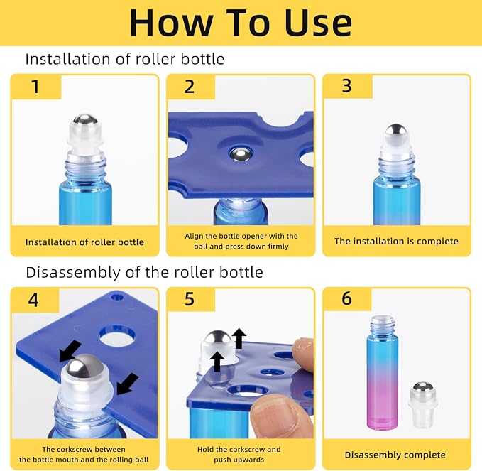 10ML Essential Oil Roller Bottles, 12 Pack Clear Oil Roller Bottles for Essential Oils, Roll on Bottle with Stainless Steel Balls(12 Labels, Opener, Funnel, Dropper Included)
