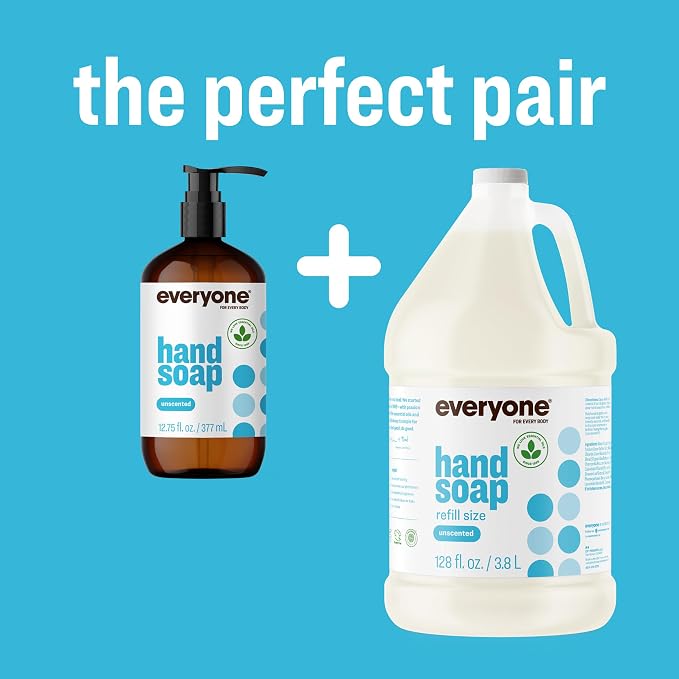 Everyone Liquid Hand Soap, 12.75 Ounce (Pack of 3), Unscented, for kitchen and bathroom