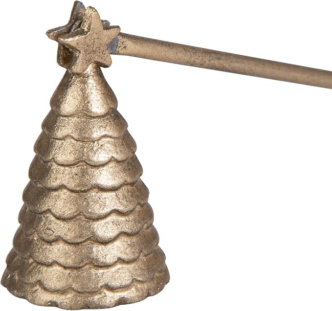 NIKKY HOME Candle Snuffer, Vintage Candle Extinguisher with Long Handle, Christmas Tree Shape Decorative Metal Wick Flame Snuffer Candle Accessory