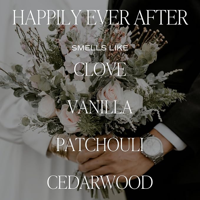 Sweet Water Decor Happily Ever After Candle - Gold Pepper, Clove Leaf, Nutmeg and Lavender Scented Candle for Home - 9oz Clear Jar with 40 Hour Burn Time, Made in USA - Wedding and Engagement Gifts