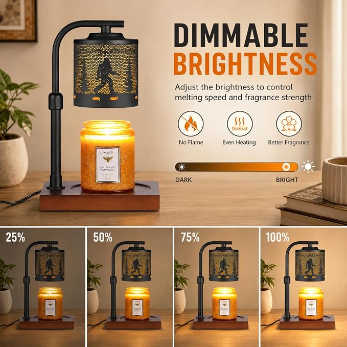 mocosa Candle Warmer Lamp with Adjustable Height Dimmable for New Home Decor Electric Candle Warmer for Jar Candles Birthday Gifts for Women Mom(Bigfoot)